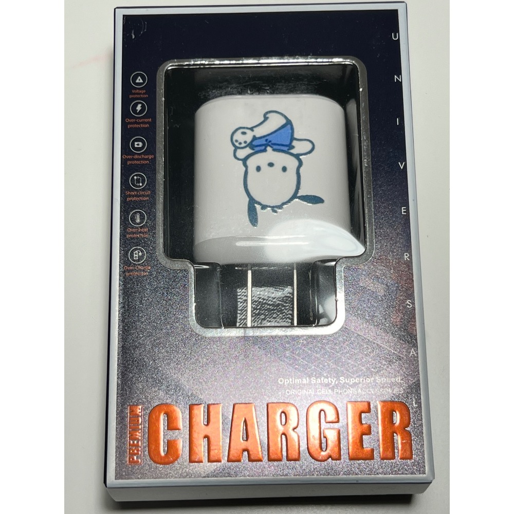 Sanrio Pochacco USB Wall Charger White Travel Adapter Universal Kawaii Block